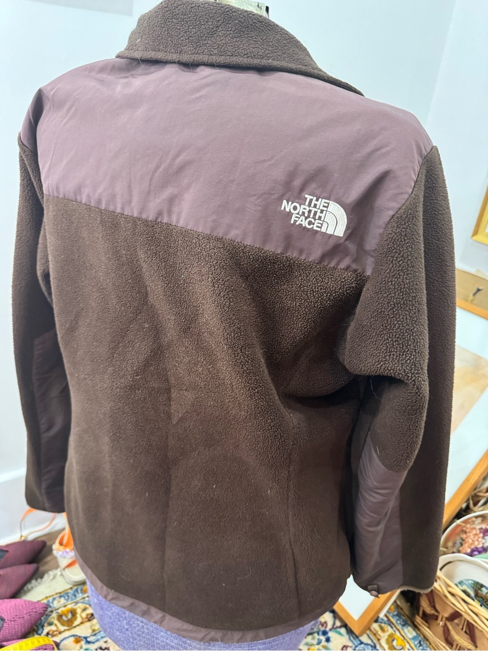 Brown North Face women’s fleece, zip up, Sz lg